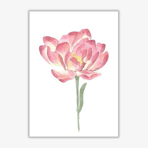 Lockdown Art, Flowers Board, Pink Flower Painting, Watercolour Flower, Pink Watercolor Flower, Affordable Art Prints, Modern Print, Pink Petals, Grand Art