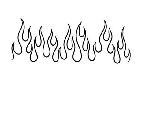 Fire Line Tattoo, Fire Tattoo Stencil, Tattoo Fire Flame, Flame Tattoo Stencil, Small Tattoos Stencil, Flame Tattoo Design, Flames Tattoo Design, Fire Outline, Fire Stencil