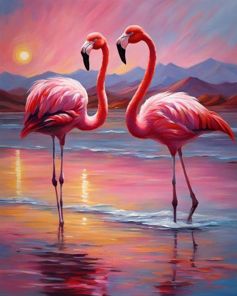 Pink Flamingos — AI-Creations Pink Flamingo Wallpaper, Flamingo Artwork, Flamingo Wallpaper, Animal References, Flamingo Art, Acrylic Oil Painting, Painted Books, Common Sense, Pink Flamingos