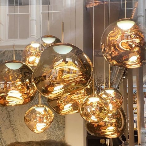 Tom Dixon Lamp, Birdcage Light, Tom Dixon Copper, Tom Dixon Melt, Tom Dixon Lighting, Globe Light Fixture, Lights Over Kitchen Island, Unusual Lighting, Luminaire Original