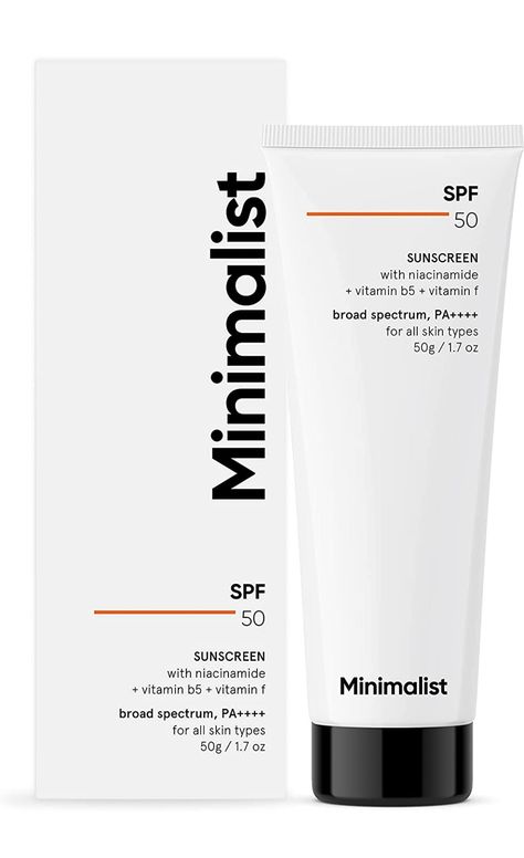 Minimalist Sunscreen SPF 50 Lightweight with Multi-Vitamins | No White Cast | Broad Spectrum PA ++++ | For Women & Men | 50g Minimalist Sunscreen, Sunscreen For Men, Minimalist Skincare, Gel Sunscreen, Vitamin F, Skincare Packaging, Body Sunscreen, Sunscreen Spf 50, Mineral Sunscreen