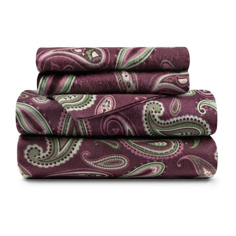 Vintage Modern Floral Paisley Flannel Cotton Bedding Sheet Set By Blue Nile Mills : Target Paisley Bedding, Kids Flannel, Deep Pocket Sheets, Bed Sheet Set, Cotton Bedsheets, Come Undone, Cotton Sheet Sets, Cotton Sheets, Cotton Duvet