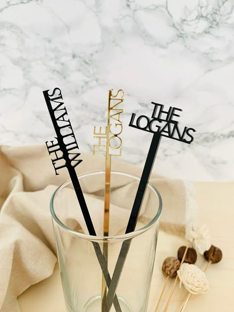 Name Drink Stirrers, Acrylic Stir Sticks Wedding, Personalized Stir Sticks, Personalized Wedding Drink Stirrers, Personalized Drinks Wedding, Wedding Drink Accessories, Custom Cocktail Stirrers, Personalised Drink Stirrers, Custom Stir Sticks