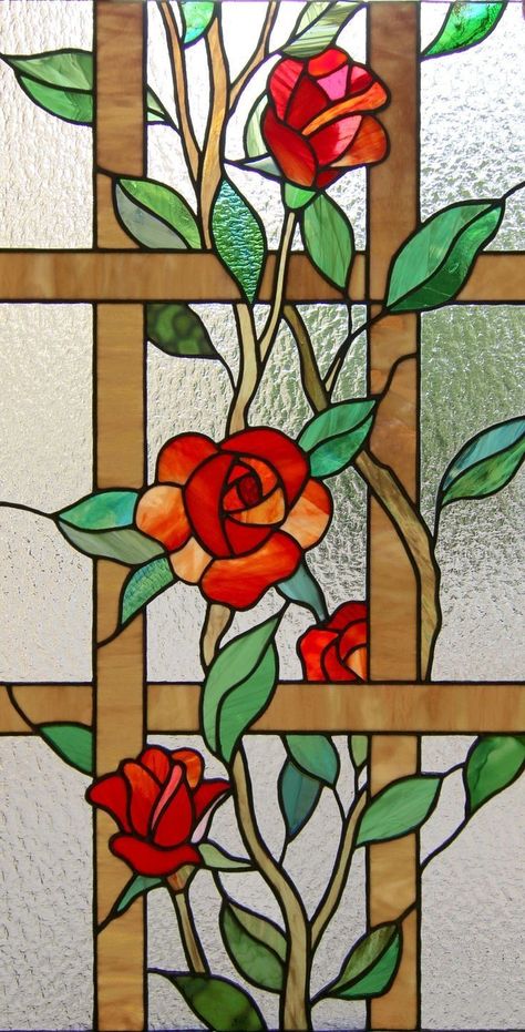 Vitrage Art, Fused Flowers, Diy Stained Glass Window, Stain Glass Window Art, Glass Painting Patterns, Stained Glass Rose, Window Stained, Stained Glass Quilt, Roses Art