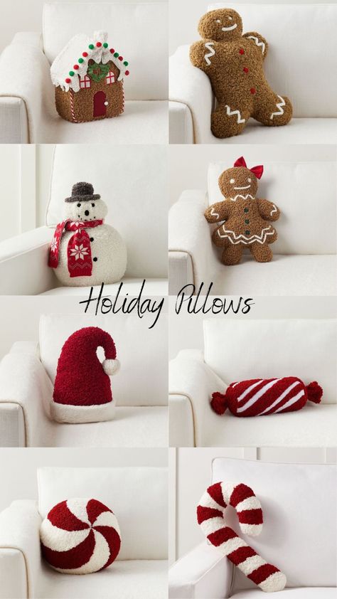 Santa Hat Pillow curated on LTK Christmas Decor Ideas Sewing, Christmas Home Decor Crafts, Diy Christmas Cushion, Diy Gingerbread Pillow, Knit Christmas Decorations, Cute Christmas Decor For Bedrooms, Christmas Decorations To Sew, Christmas Pillows To Make, Xmas Room Decor