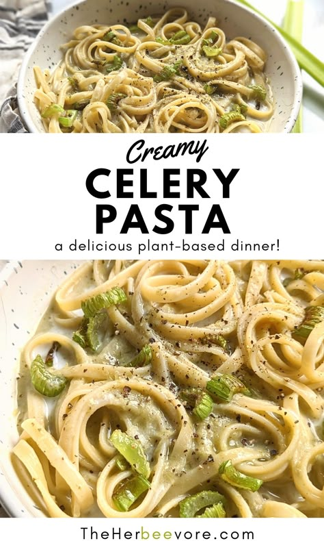 Celery Pasta, Carrot And Celery Recipes, Easy Weeknight Pasta, Weeknight Pasta, What Is Healthy Food, Celery Recipes, Plant Based Dinner, Cream Of Celery Soup, 140 Pounds