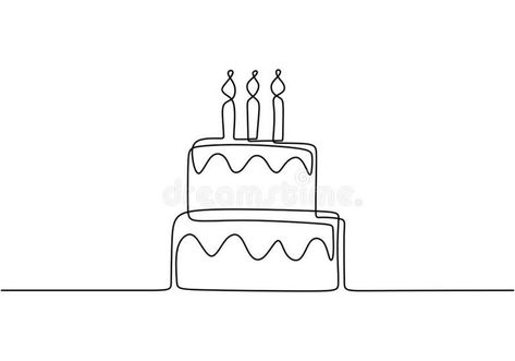 Drawing Of Birthday Cake, Cake With Candles, Circle Arrow, Candle Drawing, Music Drawings, Outline Illustration, Continuous Line Drawing, Birthday Cake With Candles, Business Icon