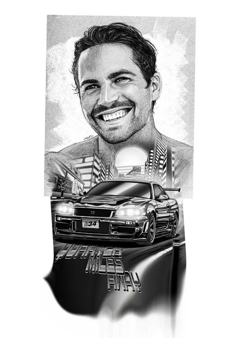 Paul walker, tattoo design, quarter miles away, fast and furious,nissan,skyline,black and gray, tattoo,tattoday,car,artwork,design,realistic Nissan Skyline Tattoo Ideas, Paul Walker Tattoo Fast And Furious, Fast And Furious Artwork, Nissan Tattoo, Nissan Skyline Tattoo, Paul Walker Tattoo Ideas, Fast And Furious Drawings, Paul Walker Drawing, Drift Tattoo