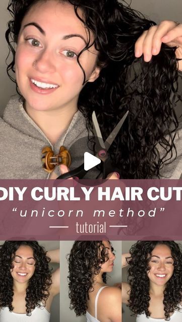 - Check more at https://howcandothis.com/hairstyleideas/116161/ Trim My Hair At Home, Diy Unicorn Haircut, Double Unicorn Haircut Curly Hair, How To Trim Your Own Curly Hair, Diy Haircut Curly Hair, Curly Haircut Video, At Home Curly Haircut, Curly Hair Cuts At Home, Diy Curly Haircut At Home