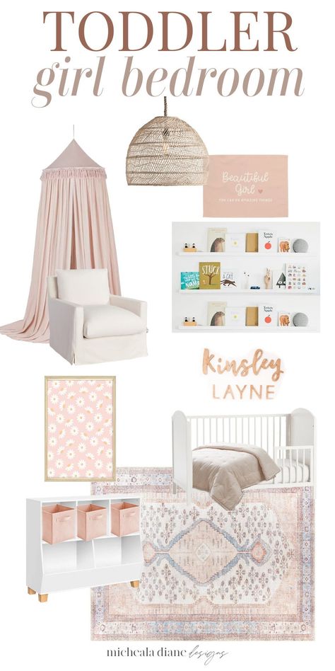 Pink girly toddler bedroom. Refreshing our nursery to a big girl toddler bedroom. Sharing all design sources. Reading corner, toy bedroom organization, kid's wall decor. Pink toddler bedroom rug. Small Bedroom Ideas For Toddler Girl, Three Year Old Bedroom Girl, Toddler Bedroom Rug, Mauve Toddler Girl Room, Small Toddler Room Girl, Girly Toddler Bedroom, Arias Bedroom, Toddler Girls Bedroom Ideas, Toddler Room Girl