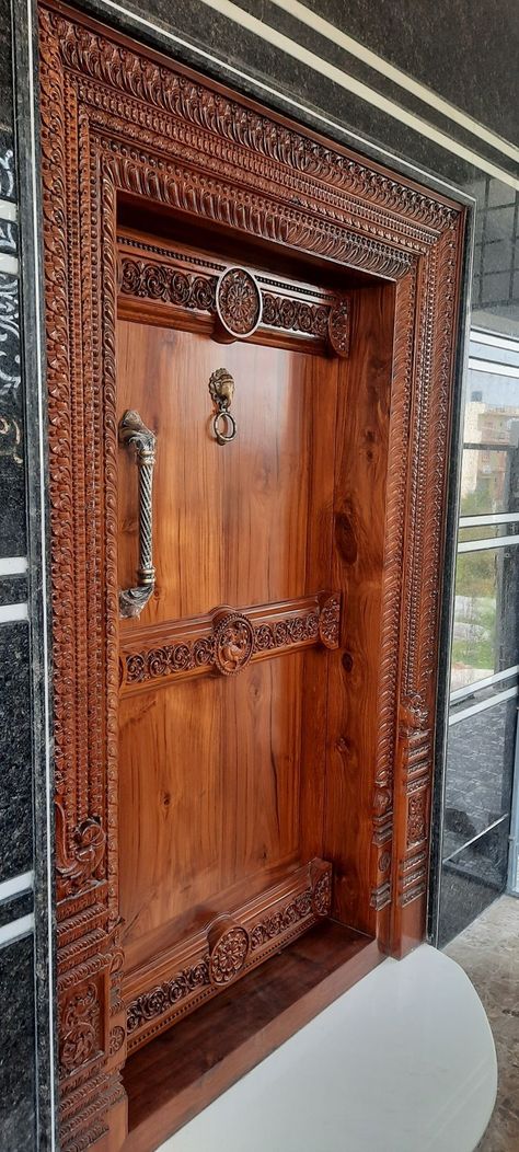 Indian Home Door Designs, Indian Home Main Door Design, Tamilnadu House Main Door Design, Main Door Design Tamilnadu, Home Main Door Design Entrance Indian, House Doors Front Entrance Indian, Indian Teakwood Main Door Designs, Traditional Door Design Indian, Indian Front Door Design