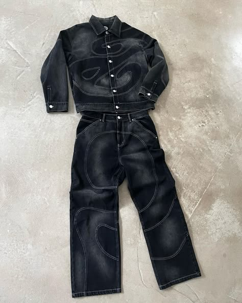 ✦ "ELYSIAN" Denim Set by @aion.era Effortless Fall Outfits, Black Trousers Casual, High Waisted Wide Leg Jeans, Trendy Trouser, Stylish Fall Outfits, Streetwear Jeans, Denim Ideas, Outfit Inspiration Fall, Straight Leg Denim