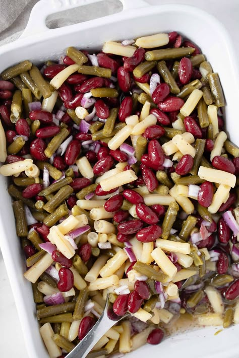 Classic 3 Bean Salad Recipe, German Bean Salad, German Green Bean Salad, Marinated Green Bean Salad, 3 Beans Salad, Best Bean Salad Recipe, Three Bean Salad Recipe Simple, Cold Bean Salad Recipes, Beans Salad Recipes