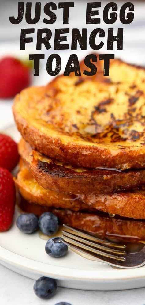 Dairy Egg Free Breakfast, Hoy Cakes, Egg French Toast, Just Egg Recipes, Healthy French Toast Recipe, Healthy French Toast, Egg Free Breakfast, Smoothies For Breakfast, Just Egg