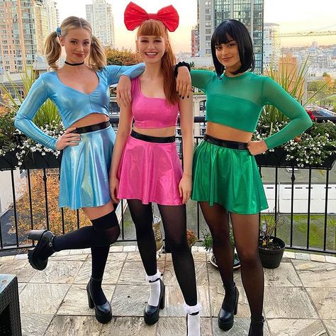 Epic Halloween Costumes, Powerpuff Girls Costume, Cute Group Halloween Costumes, Engagement Photo Outfits Fall, Duo Costumes, Trio Halloween Costumes, Diy Kostüm, Camila Mendes, Riverdale Cast