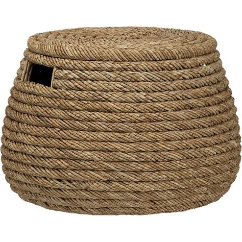 Roll Weave Storage Basket-Ottoman Love Basket, Contemporary Baskets, Basket Art, Basket And Crate, Decor 2023, Basket Case, Woven Baskets Storage, Bamboo Furniture, Home Decor Baskets