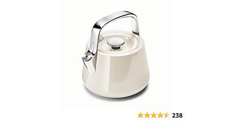 Amazon.com: Caraway 2 Quart Whistling Tea Kettle - Durable Stainless Steel Tea Pot - Fast Boiling, Stovetop Agnostic - Non-Toxic, PTFE & PFOA Free - Includes Pot Holder - Cream: Home & Kitchen Non Toxic Cookware, Stovetop Kettle, Boiled Water, Stainless Steel Kettle, Whistling Tea Kettle, Classic Kitchen, Steeped Tea, Tea Sandwiches, Classic Kitchens