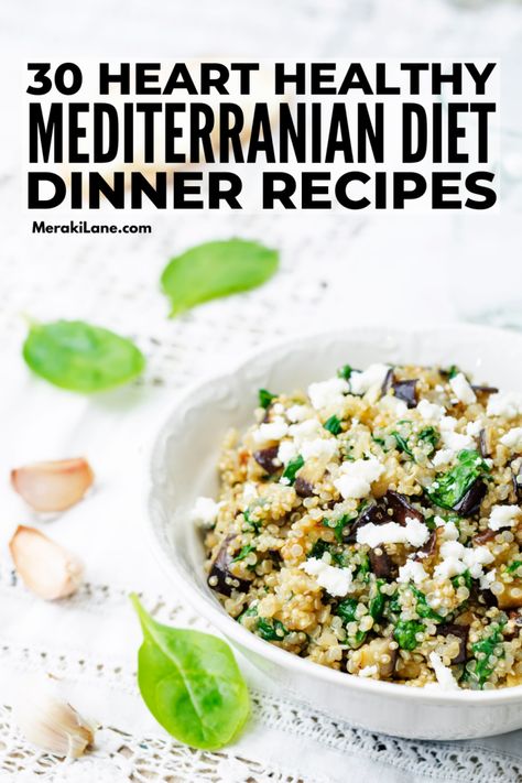 30 Heart Healthy Mediterranean Diet Dinner Recipes Cardiac Recipes, Mediterranean Diet Dinner Recipes, Cardiac Diet Recipes, Heart Healthy Diet Recipes, Heart Healthy Recipes Cholesterol, Healthy Mediterranean Recipes, Heart Healthy Recipes Easy, Mediterranean Diet Dinner, Heart Healthy Food