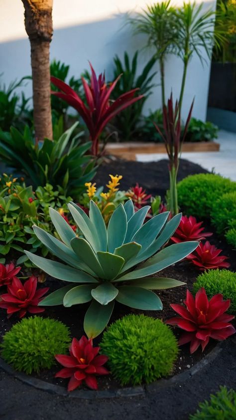 Transform Your Space: 15 Small Tropical Garden Ideas to Inspire You 36 Full Sun Plants Australia, Florida Tropical Landscaping Ideas, Spanish Garden Ideas, Small Tropical Garden Ideas, Garden Ideas Nz, Australian Backyard, Tropical Backyard Landscaping, Tropical Garden Ideas, Small Tropical Gardens