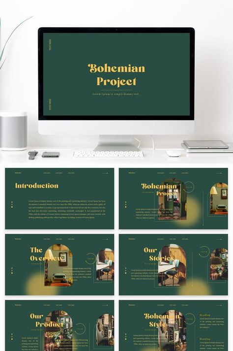 Green Ppt Template, Green Powerpoint Template, Green Presentation, Graphic Design Green, Power Point Slides, Powerpoint Design Ideas, Project Powerpoint, Canva Presentation Template, Green Powerpoint