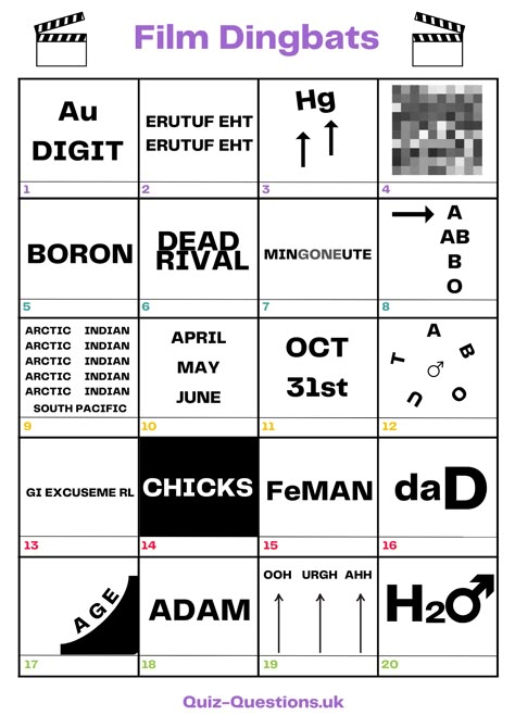 Film Dingbats Dingbats With Answers, Mind Games Puzzles With Answers, Rebus Puzzles With Answers Free Printable, Christmas Dingbats, Rebus Puzzles With Answers, Family Riddles, Word Puzzles Brain Teasers, Word Brain Teasers, Mind Games Puzzles