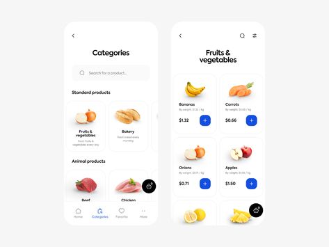 Grocery App Ui Design, Grocery List App, Ux Mobile Design, Category Design, App Development Design, Section Design, Ios App Design, Groceries App, Web App Development