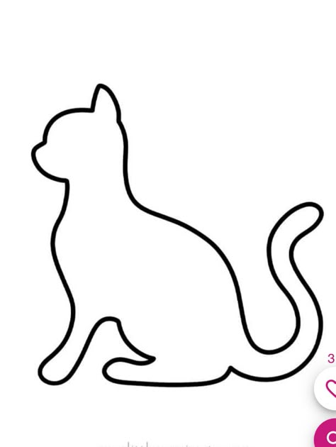 Printable Cat Template, Cat Template, Cat Outline, Kitten Drawing, Art Lessons Middle School, Gem Art, Gems Art, Outline Drawing, Baby Kittens