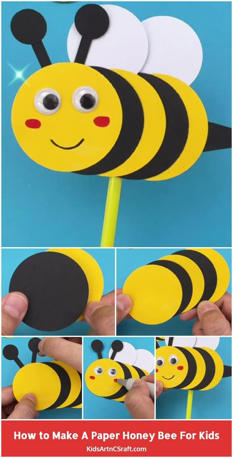 Bees For Kids, Bumble Bee Craft, Bee Crafts For Kids, Bee Craft, Bumble Bee Art, Bee Activities, Bee Classroom, Insect Crafts, Diy Projects For Beginners