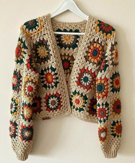 Crochet Jacket Pattern, Gilet Crochet, شال كروشيه, Granny Square Crochet Patterns Free, Mode Crochet, Crochet Vest Pattern, Haken Baby, Crochet Coat, Crochet Jacket