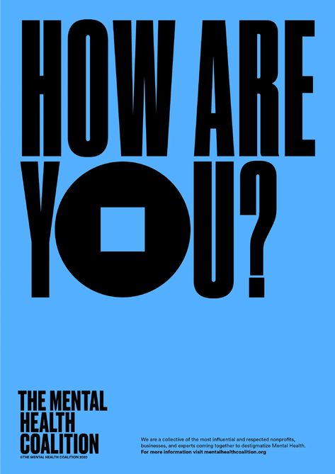 Big Type Poster, Type Focused Poster, Expressive Type Poster, Pubmat Ideas For Mental Health, Negative Space Typography Poster, Type Specimen Poster, Health Ads, Mental Health Campaigns, Mental Health Awareness Week