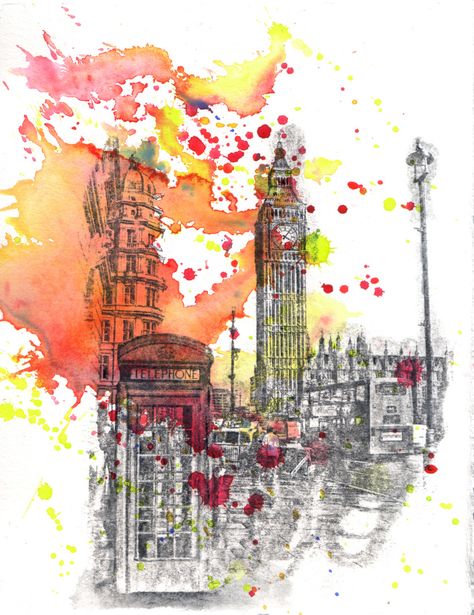 Landmarks Art, Watercolor Beginner, Sense Of Place, Architecture Illustration, A Level Art, Gcse Art, London Art, Built Environment, Landscape Wallpaper