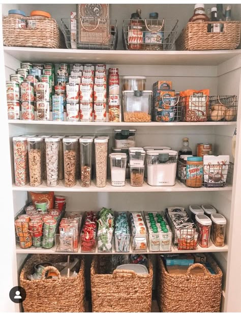 Kitchen Food Cabinet Organization, Organized Pantry Asthetic, Very Organized Pantry, Cute Organization Ideas For Kitchen, New House Organization Ideas Kitchen, Kitchen Wrap Storage Organizing Ideas, Pantry Storage Small Space, Pantry And Storage Closet, Kitchen And Fridge Organization