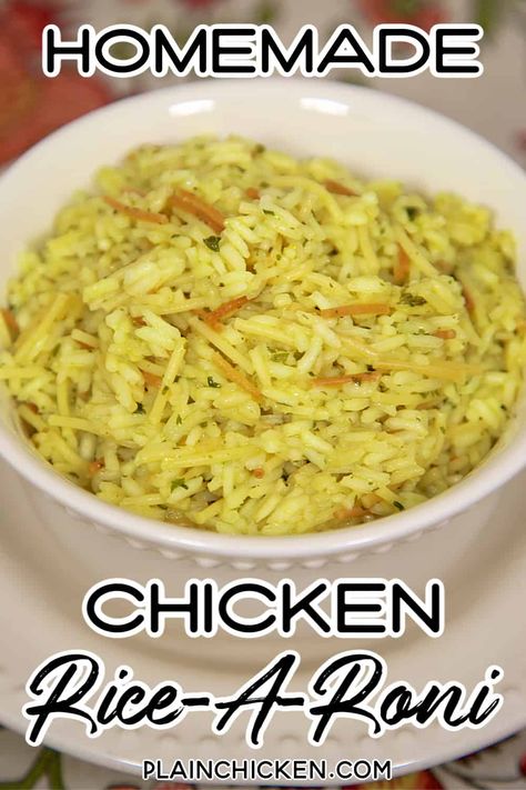 Homemade Rice A Roni, Rice Recipes Side, Spaghetti Chicken, Rice Dishes Recipes, Recipes Chili, Pasta Bread, Rice Side Dish Recipes, Cake Pizza, Rice A Roni