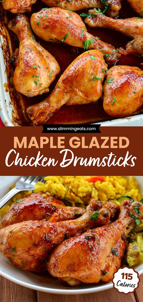 Enjoy the irresistible flavours of our Sweet and Sticky Maple Glazed Chicken tonight! With its luscious maple syrup glaze, each bite of these succulent chicken drumsticks promises a mouthwatering experience that's truly finger-lickin' good. Maple Glaze Chicken, Maple Soy Chicken, Maple Syrup Chicken Recipes, Maple Syrup Recipes Dinner, Recipes For Chicken Drumsticks, Best Chicken Drumstick Recipes, Sticky Drumsticks, Chicken Drumstick Marinade, Drumstick Chicken Recipes