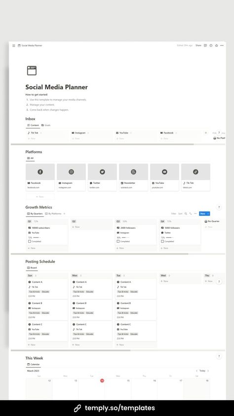 Everything you need to plan your social media content. Social Media Planning Template, Social Media Planner Template, Study Planner Free, Social Media Organization, Free Social Media Templates, Social Media Content Planner, Monthly Planner Template, Media Planning, Social Media Planning