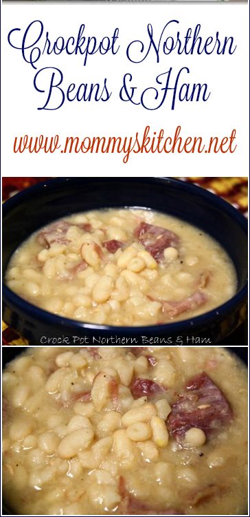 Stovetop Beans, Northern Beans Recipe, Crockpot Ham And Beans, Beans Recipe Crockpot, Beans And Ham, Beans In Crockpot, Ham Hocks, Crockpot Ham, Soup Beans