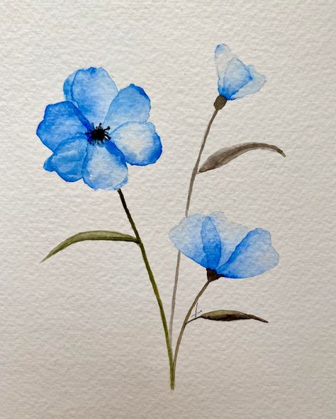 Watercolor , painting , watercolor art Watercolor Art Flowers Easy, Acvarel Painting Ideas Easy, Simple Watercolor Paintings For Beginners Ideas, Simple Watercolor Ideas, Simple Watercolor Art, Sulu Boya Çalışmaları, Simple Watercolor Flowers, Loose Watercolor Flowers, Easy Flower Drawings