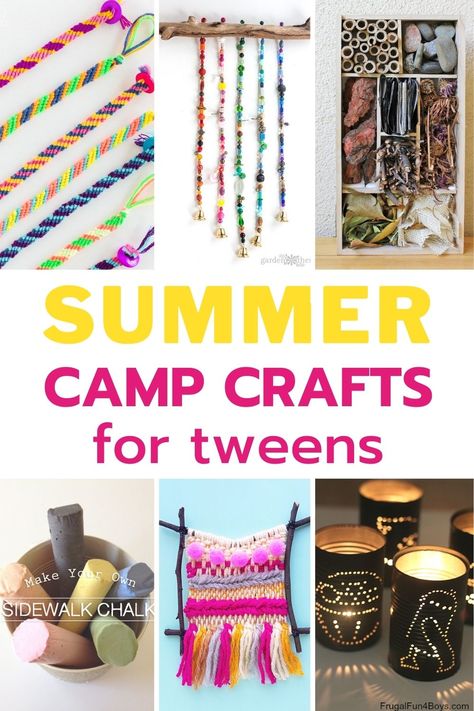 Kid Summer Camp Activities, Summer Outdoor Crafts For Kids, Summer School Projects, Camp Fun For Kids, Craft Ideas For Summer Camp, Pre Teen Summer Activities, Kids Camping Crafts Ideas, Easy Camping Crafts For Kids, Easy Outdoor Crafts For Kids