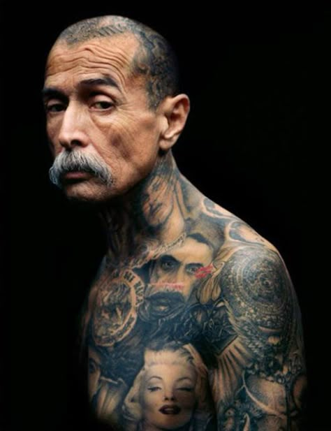 22+ Tattooed Seniors Answer The Eternal Question: How Will Your Ink Look When You're 60 Years Tattoo, Traditional Chicano Tattoos, Tattoos Quote, Best Neck Tattoos, Art Chicano, See Tattoo, Tattoo Trend, Chicano Tattoos, Neck Tattoo For Guys