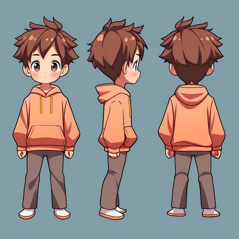 Character Turnaround Sheet Template, Character Turnaround Concept Art, Concept Art Sheet, Anime Boy Character, Boy Cartoon Characters, 2d Character Animation, Male Cartoon Characters, Cartoon Art Drawing, Character Turnaround