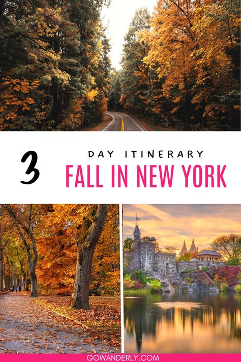 Explore a 3-day New York fall itinerary. Find top activities and scenic spots for a perfect fall vacation. Fall Itinerary, Fall In New York, Fall Foliage Road Trips, Tavern On The Green, Fall Vacation, Visit New York City, Ny Trip, Fall Vacations, Chelsea Market