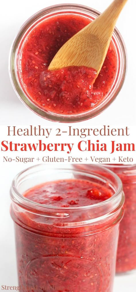 Strawberry Uses, Recipes For Strawberries, Healthy Jam, Strawberry Healthy Recipes, Strawberry Recipes Healthy, No Sugar Strawberry Jam, Vegan Strawberry Jam, Keto Strawberry Jam, Refrigerator Strawberry Jam