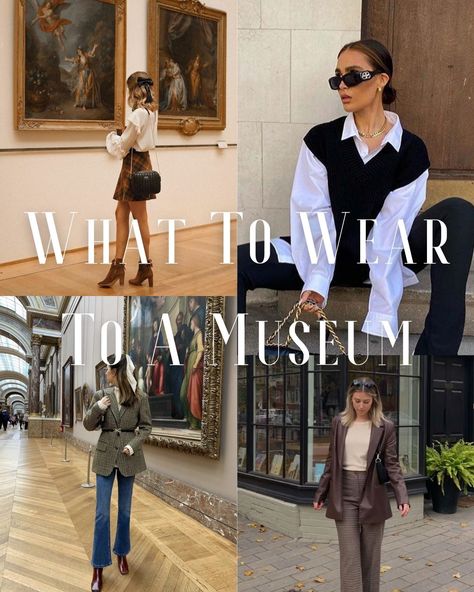 23 Examples Of What To Wear To A Museum - ljanestyle Museum Casual Outfit, What To Wear To Museum Outfit, Outfit Ideas For Art Museum, Outfits To Go To A Museum, Cute Museum Outfits Winter, Art Museum Winter Outfit, Winter Art Museum Outfit, Museum Outfits Winter, Museum Ootd Outfit