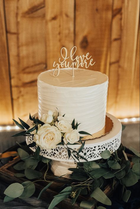 Bare Cake, 1 Tier Wedding Cakes, Single Tier Wedding Cake, Wedding Cakes One Tier, Wedding Cake Greenery, Perfect Wedding Cake, Boho Wedding Cake, Small Wedding Cakes, Dream Wedding Cake