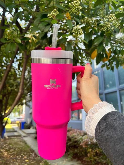 Hot pink Stanley Rosé Hot, Camping Cups, Pink Cups, Logo Mugs, Bag Pack, Stanley Quencher, Beer Mugs, Coffee Tumbler, Insulated Mugs