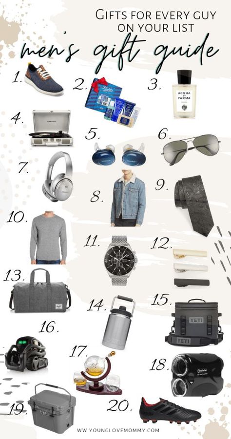 Top Gift Ideas for Men at any age and budget. This men's gift guide features gifts for dads, spouses, brothers, uncles and male friends at all price points. Male Friends, Travel Crafts, Easy And Healthy Recipes, Gift Guide For Him, Diy For Men, Mom Fashion, Family Night, Best Gifts For Men, Unique Birthday Gifts