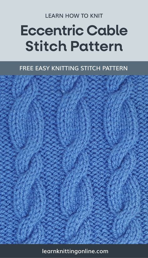 Cable Knit Sweater Pattern Free, Knit Stitch Patterns Cables, Types Of Knitting, Cable Stitch Pattern, Cable Stitch Knit, Types Of Knitting Stitches, Cable Sweater Pattern, Knitting Space, Cable Knit Sweater Pattern