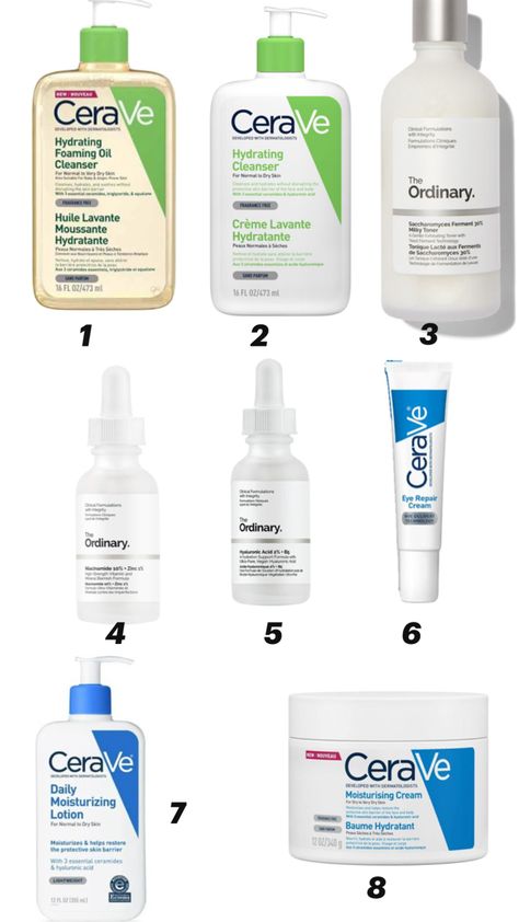 Skincar for dry to normal skin using the ordinary and cerave products Skincare Dry Skin, Cerave Products, Ordinary Skincare, The Ordinary Skincare, Dry Skin Care, Normal Skin, Dry Skin, The Ordinary, Toner