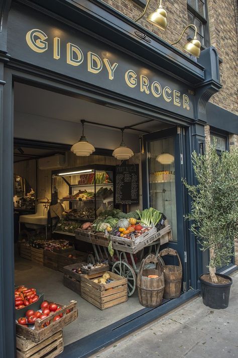 Giddy Grocer Supermarket Design Interior, Fruit And Veg Shop, Vegetable Shop, Grocery Store Design, Organic Market, Supermarket Design, Water Aesthetic, Fruit Shop, Bakery Design