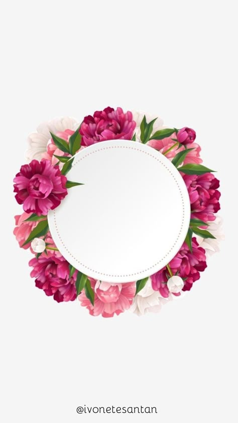 Flowers For Logo Design, Flower Frame Design Beautiful, Round Flower Design, Round Floral Design, Floral Frame Png, Frame With Flowers, Flowers Logo, Round Flowers, Flower Frame Png